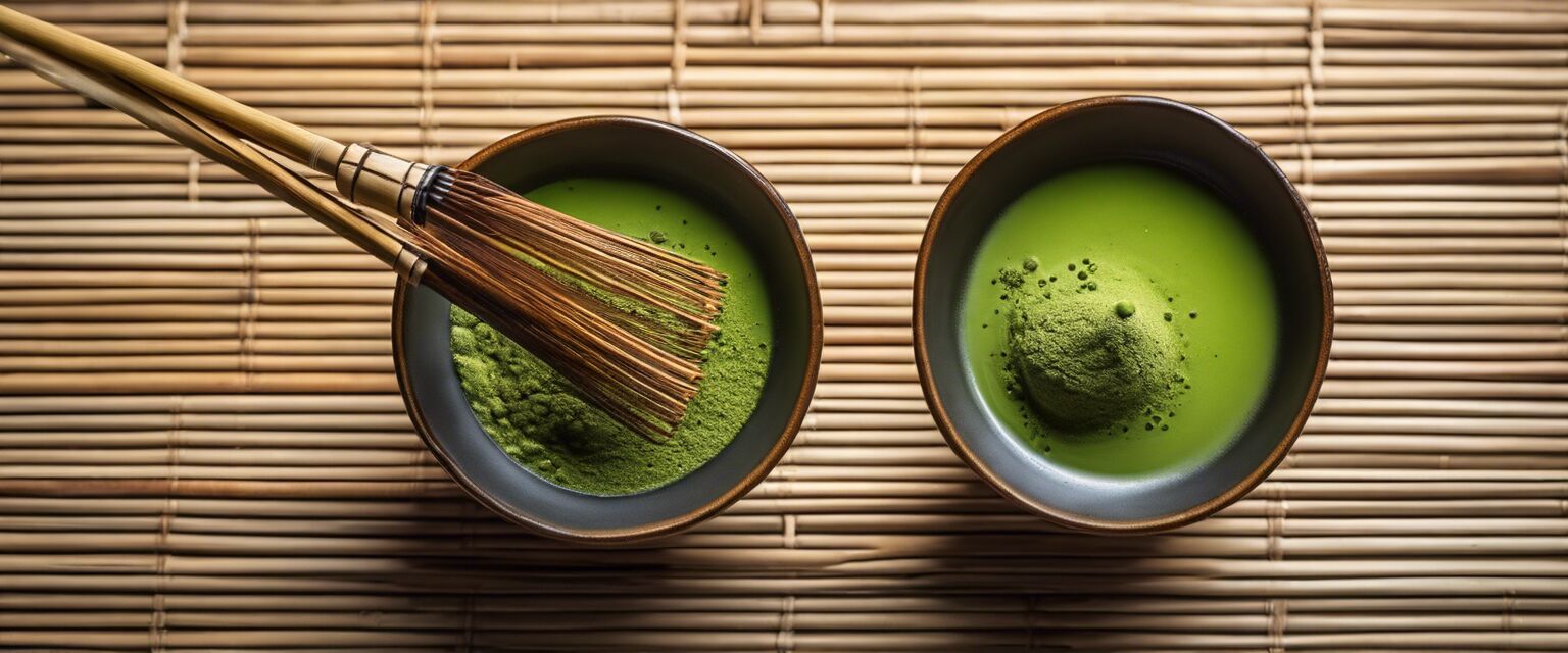 Preparing matcha tea